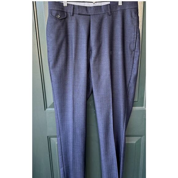 Cremieux Men's 32 x 32 100% Wool Navy Flat Front Dress Pants Office Professional - Picture 1 of 7